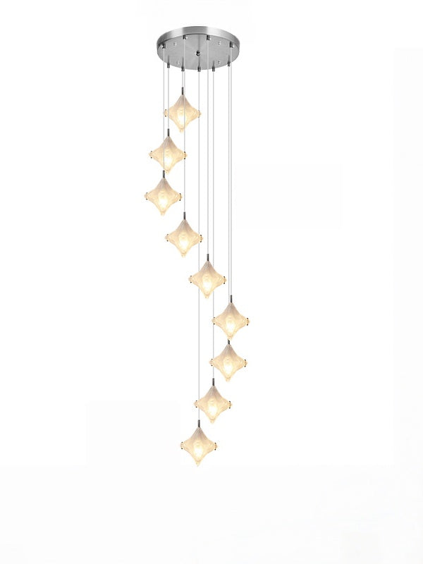 Milchglas Hängeleuchte im Art Deco Stil, Detailansicht
