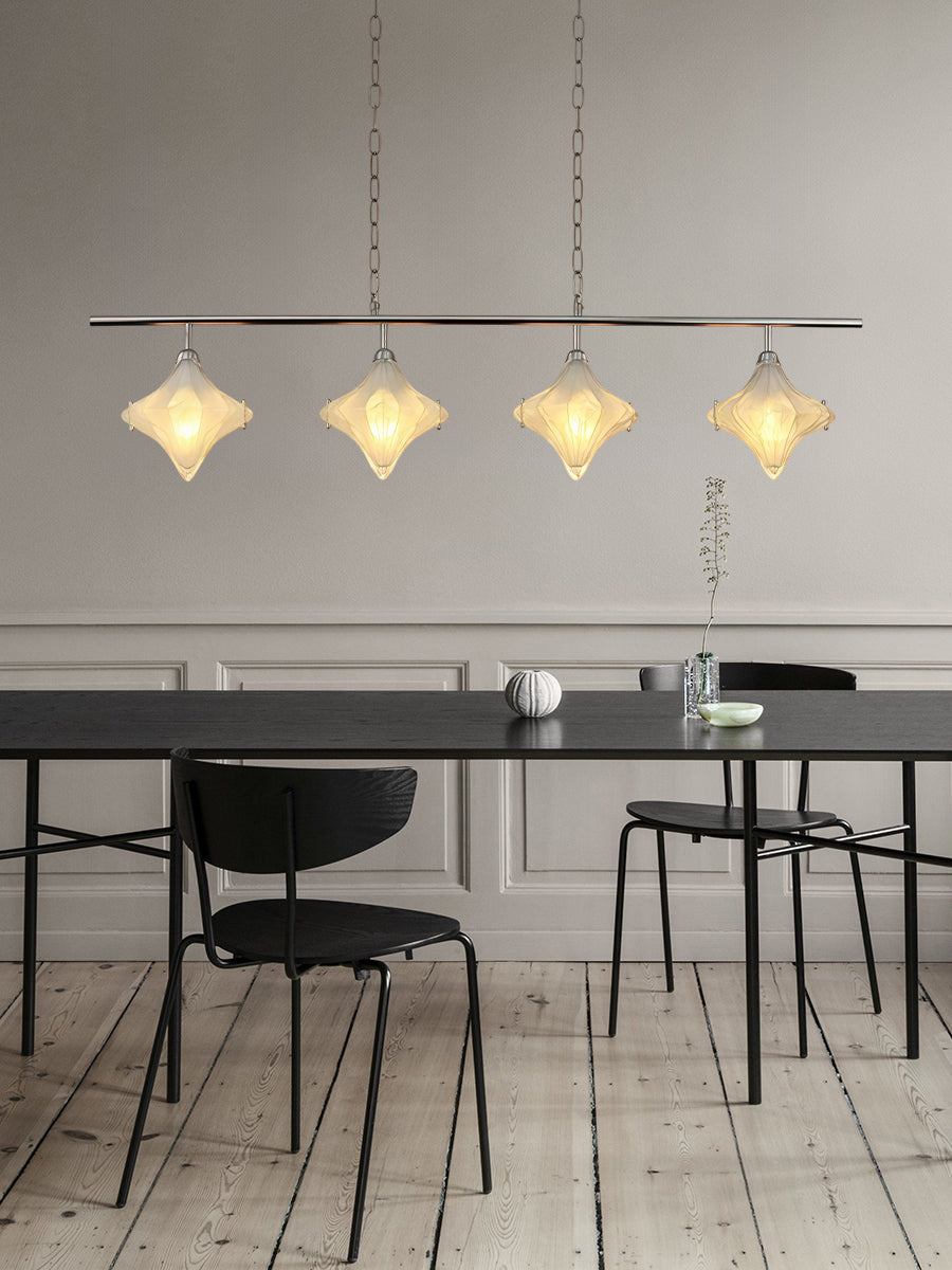 Art Deco Stern Linear Pendelleuchte - Elegante Beleuchtung für Kücheninsel - Astris Cassiopeia