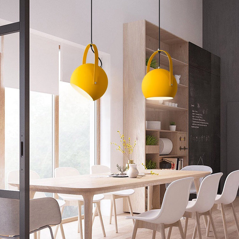 Aria  Kugel LED Pendelleuchte Gelb/Blau/Grau Esszimmer