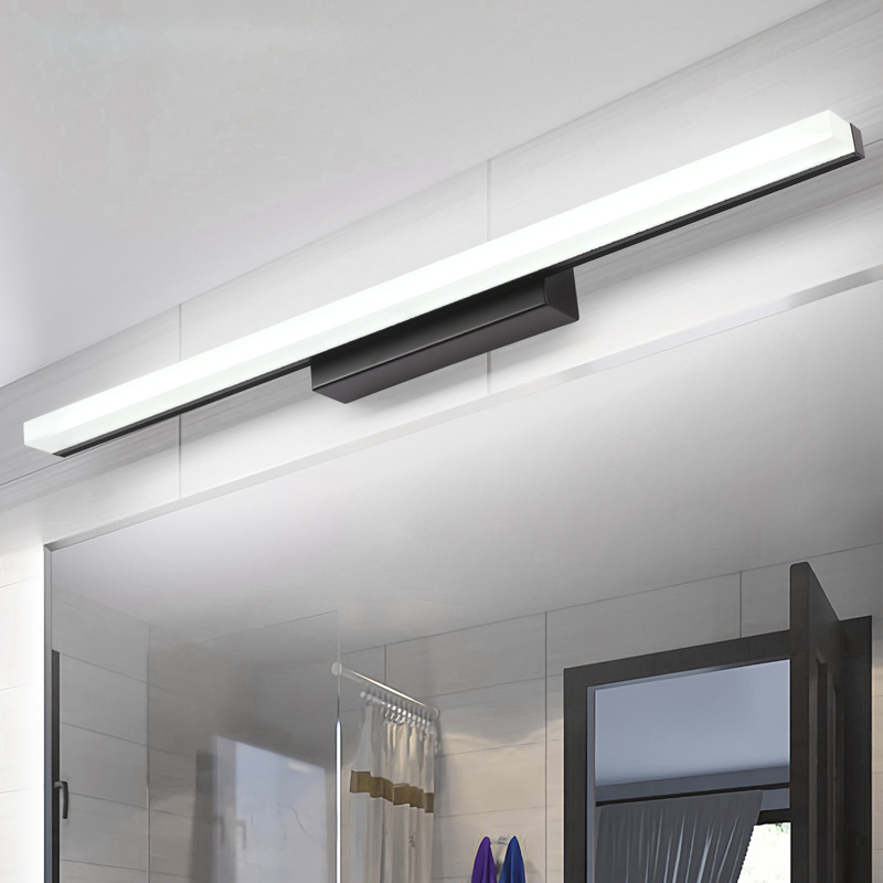 Arisha  Wandleuchte Innen  Spiegelfront  Linear Schwar Badezimmer