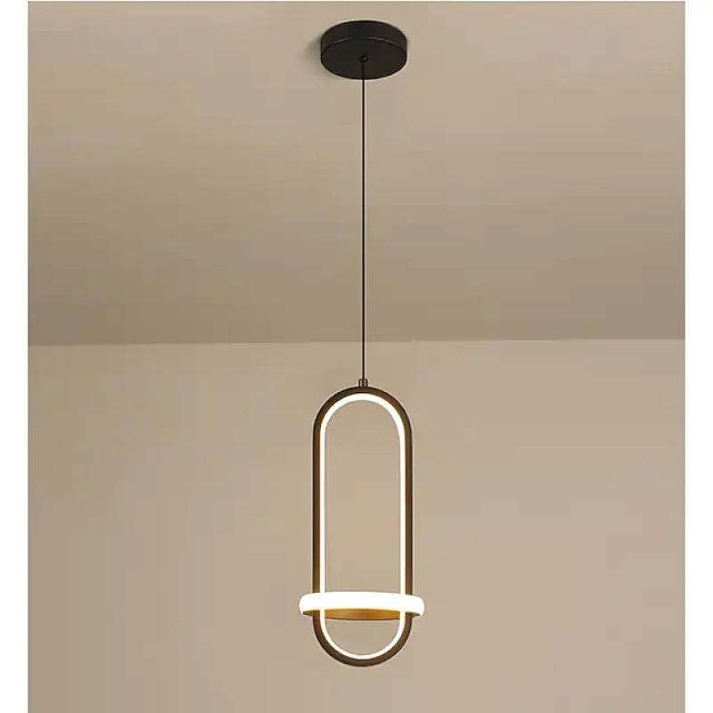 Arisha Modern Minimalistisch LED Ring Pendelleuchte Schwarz/Gold Schlafzimmer Metall