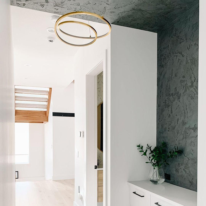 Arisha Modern Ring Linear LED Pendelleuchte Gold/Schwarz Wohn/Schlaf/Esszimmer Kupfer&Kieselgel