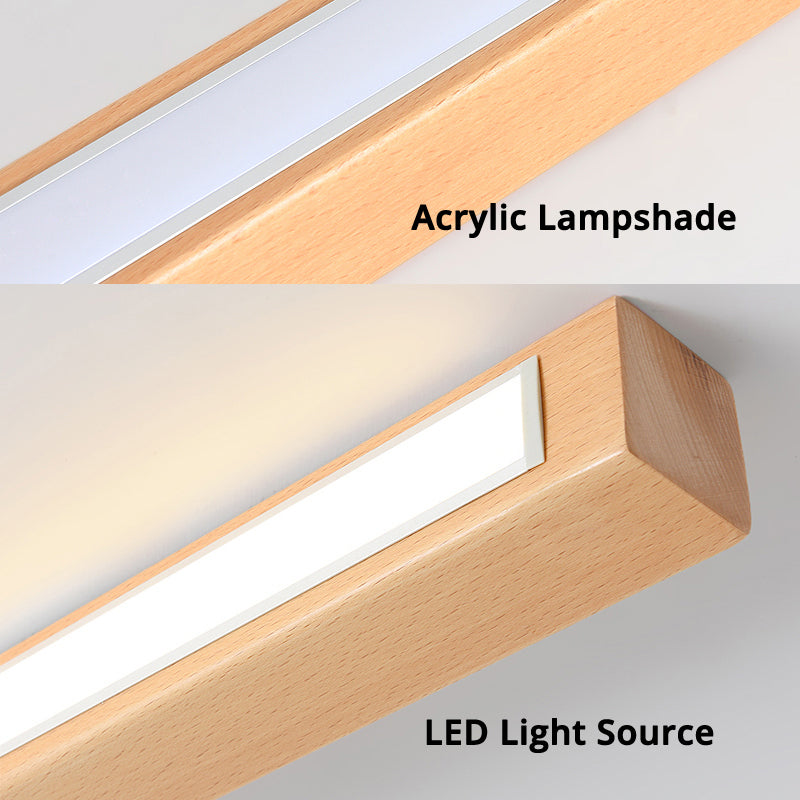 Arisha Modern Linear LED Deckenleuchte Holz Schlaf/Wohnzimmer