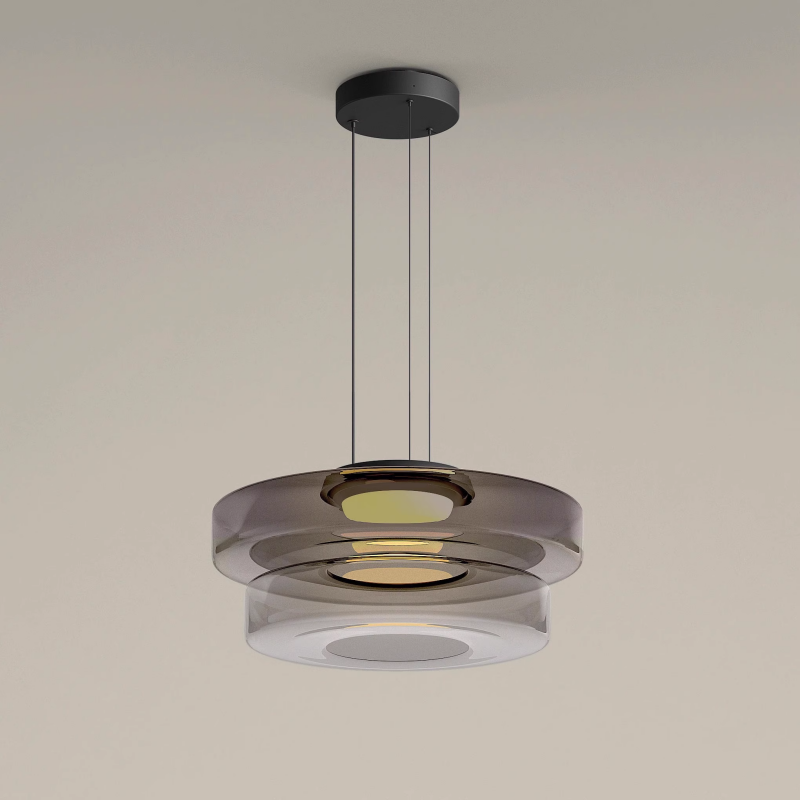 Jojo Glas-Pendelleuchte mit mehrstufigem Aufbau