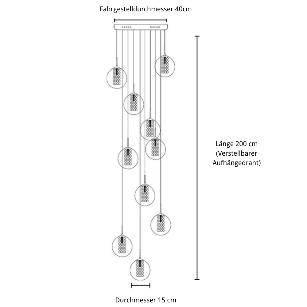 Juni luxuriöse Minimalistische Glas-Kristall Pendelleuchte