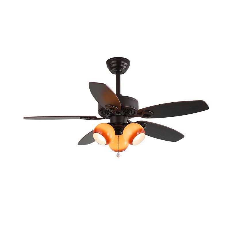 Solara Klassischer Holz-Glas Deckenventilator mit Beleuchtung