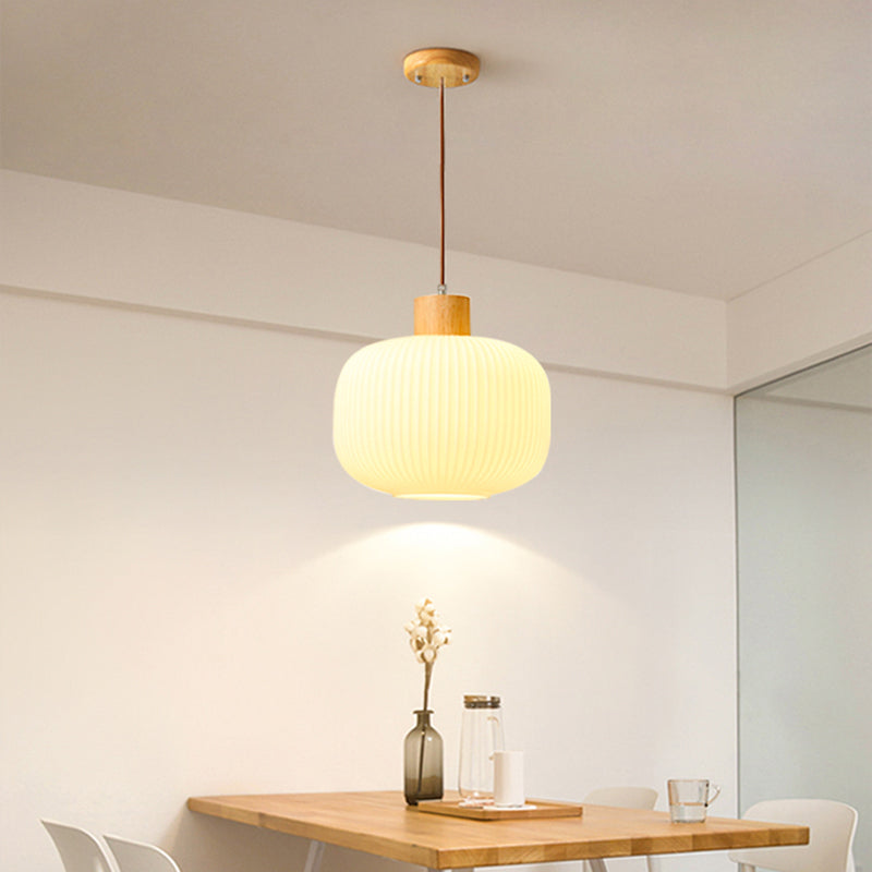 Muto Modern LED Pendelleuchte Weiß 2 Stile Ess/Wohnzimmer Holz/Glas