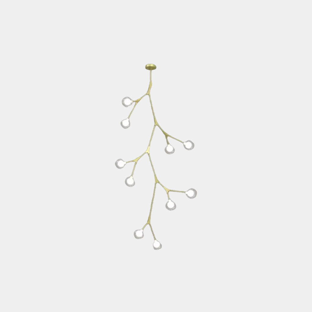 Branch Kronleuchter Glaskugel für hohe Decken, Schwarz / Gold