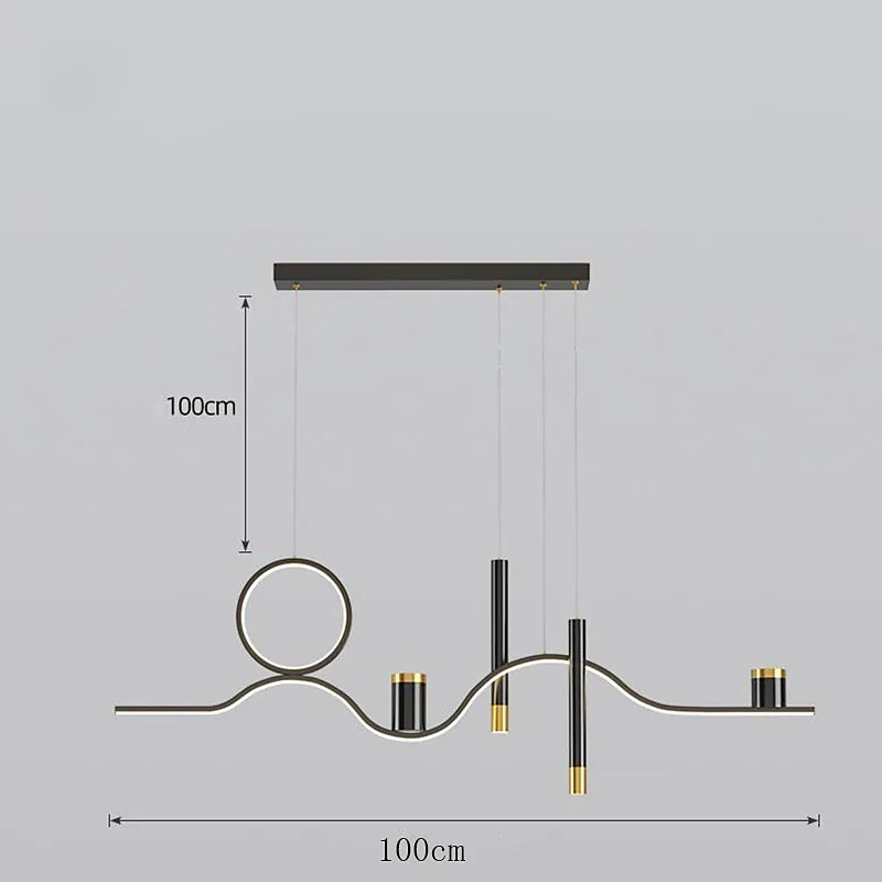 Arisha Moderne LED Pendelleuchte Esszimmer/Wohnzimmer Schwarz/Gold