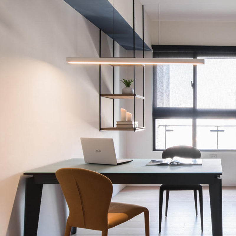 Arisha Pendelleuchte Linear  Metall&Holz Modern LED  Schwarz/Weiß  Wohnzimmer