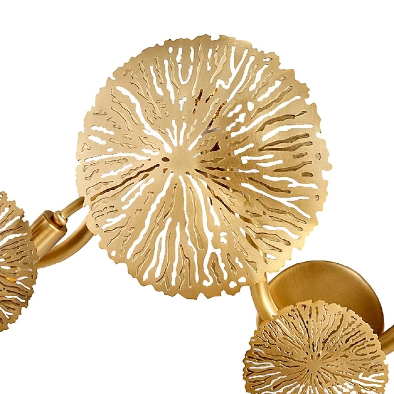 Arisha Vintage Design Blumen LED Wandleuchte Gold Wohn/Schlafzimmer Innen Metall