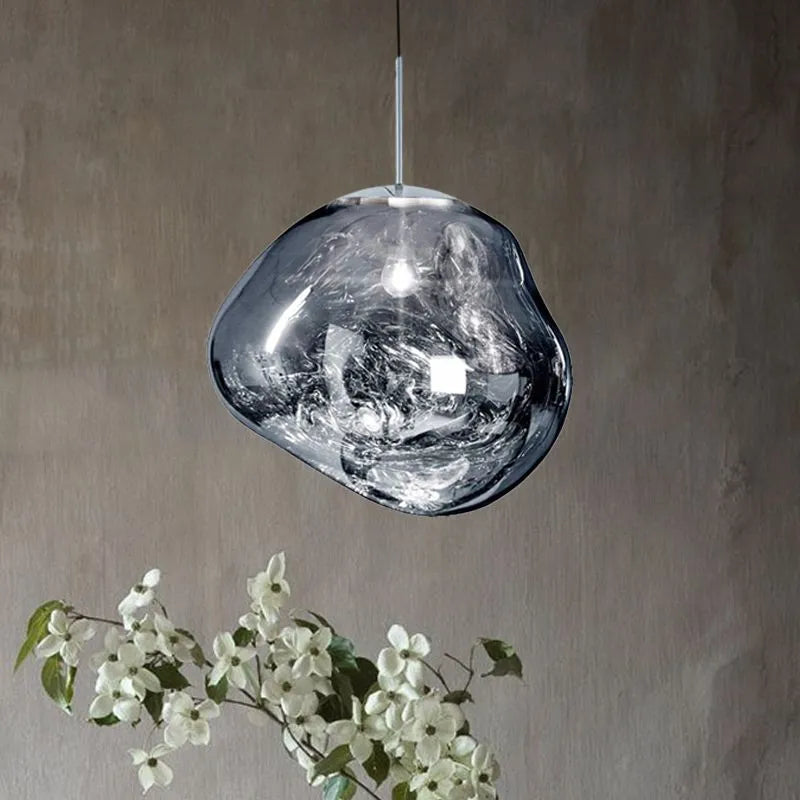 Valentina Melt Glas Pendelleuchte in Lavaoptik