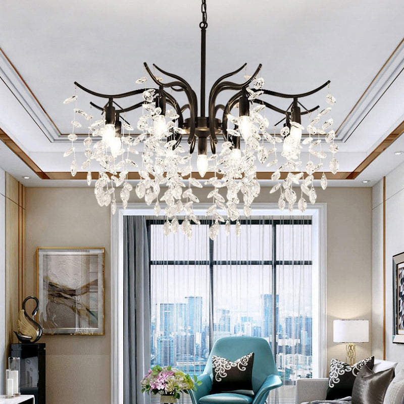 Kristy Kronleuchter  Antiquität Schwarz/Gold Wohnzimmer Kristall