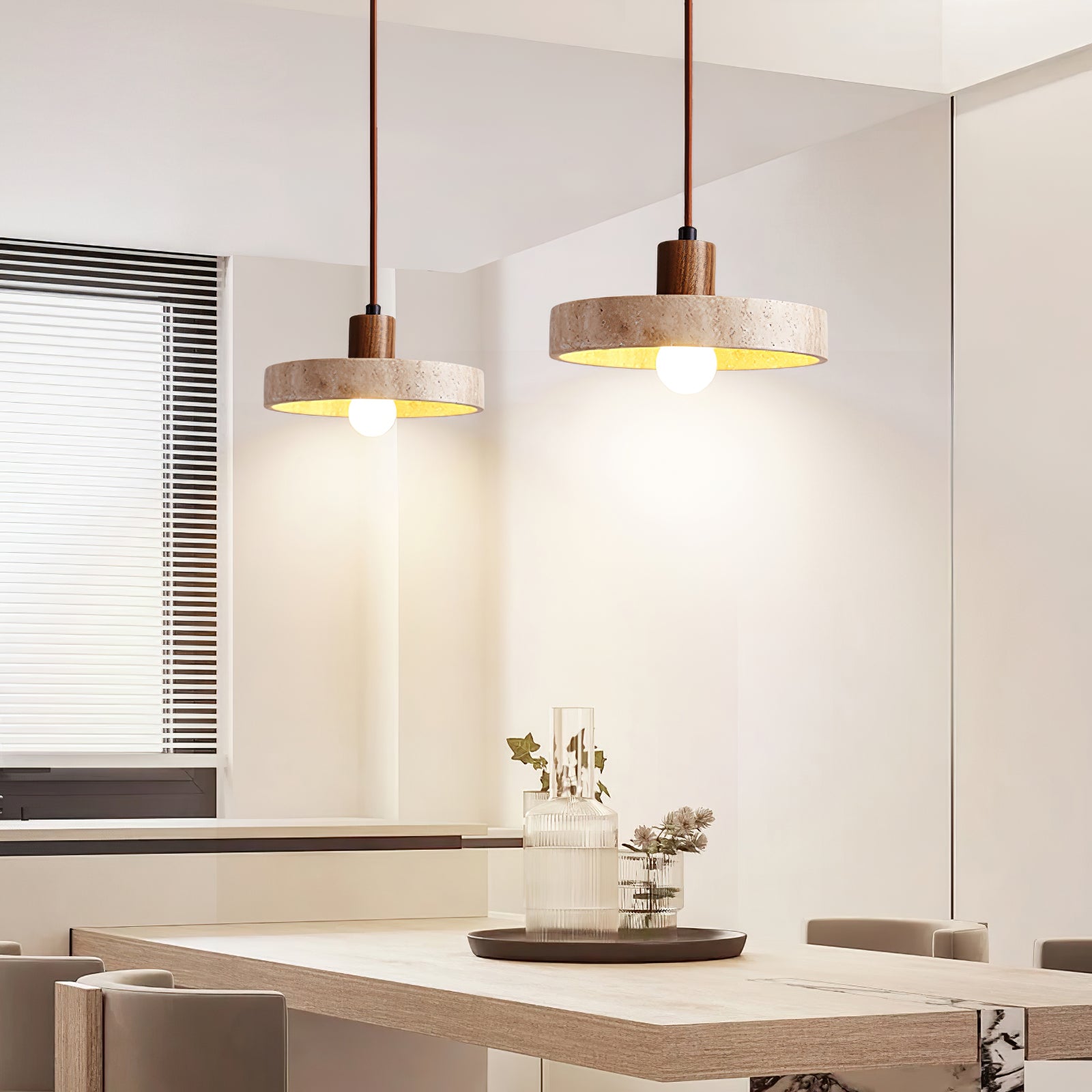Evvynor Travertine Pendant Light - Neutralighting