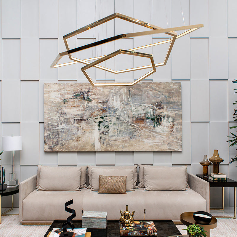 Arisha Modern Design LED Pendelleuchte Gold Wohn/Ess/Schlafzimmer Metall