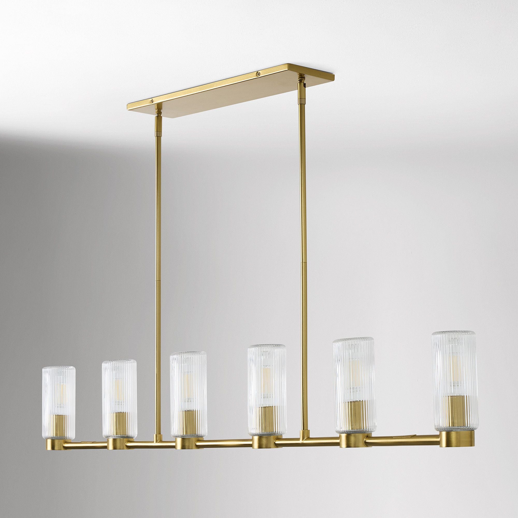 Rivora Goldglas-Kronleuchter – Elegante Glas-Pendelleuchte mit Struktur