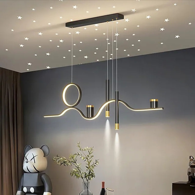 Arisha Moderne LED Pendelleuchte Esszimmer/Wohnzimmer Schwarz/Gold