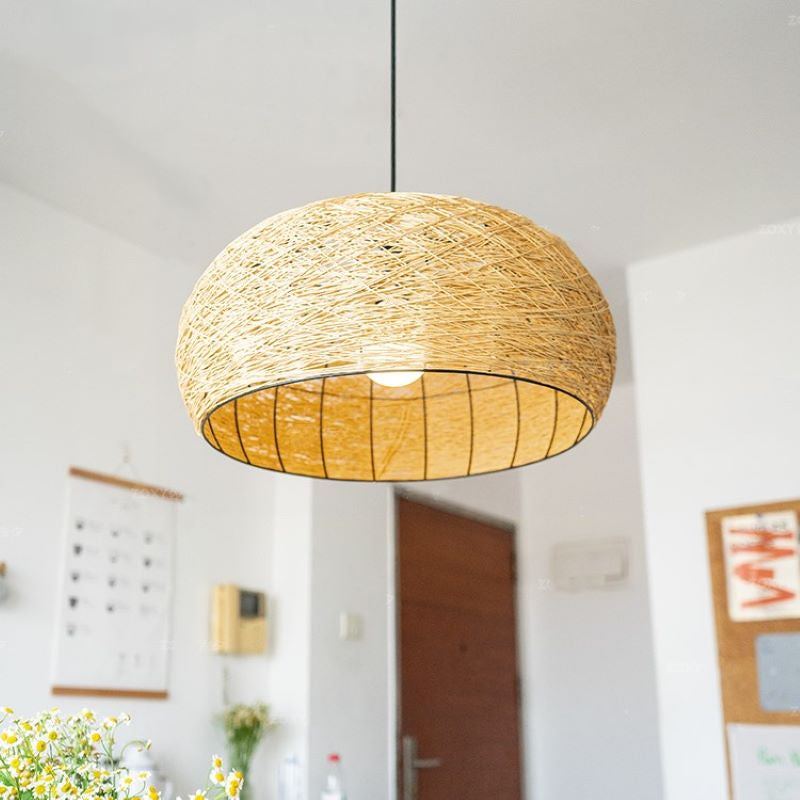 Ritta Design Nest Metall Rattan LED Pendelleuchte Esszimmer Schlafzimmer-Letslighting
