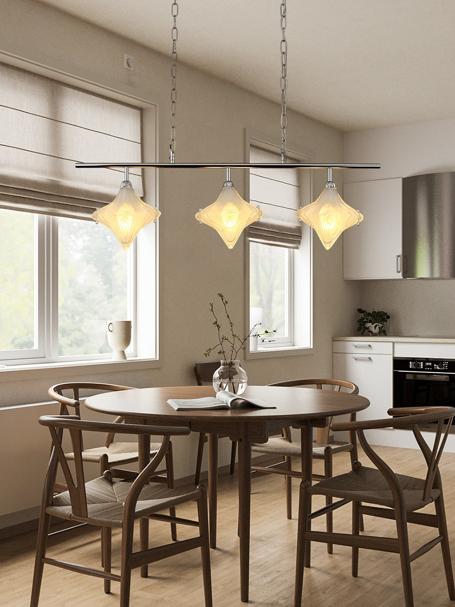 Detailansicht der Glassterne der Pendelleuchte