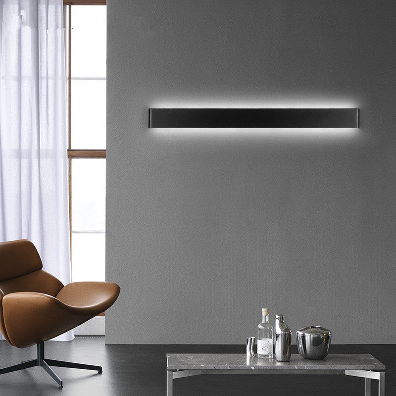 Arisha Minimalistische Wandleuchte, Schwarz/Weiß, Wohnzimmer, Metall