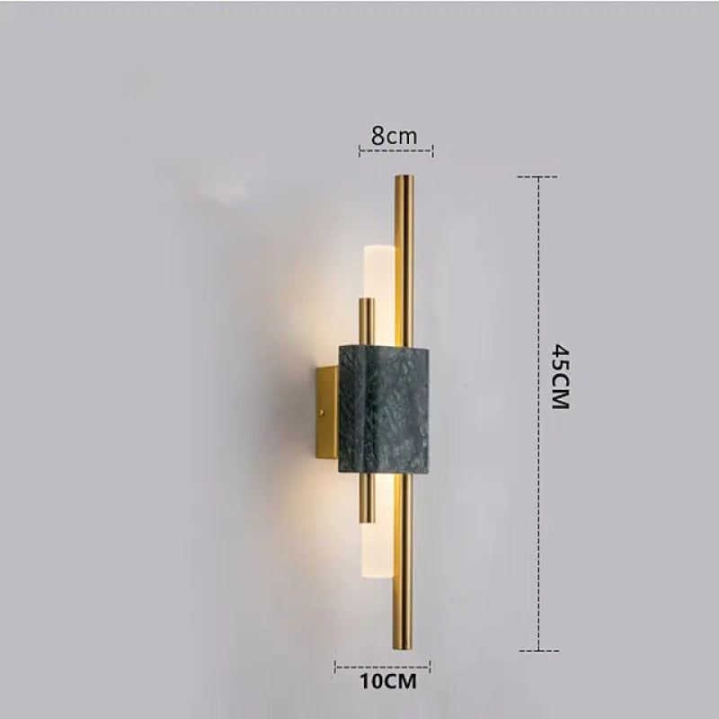 Arisha Modern Linear LED Wandlampe Weiß/Gold/Grün Schlafzimmer Metall