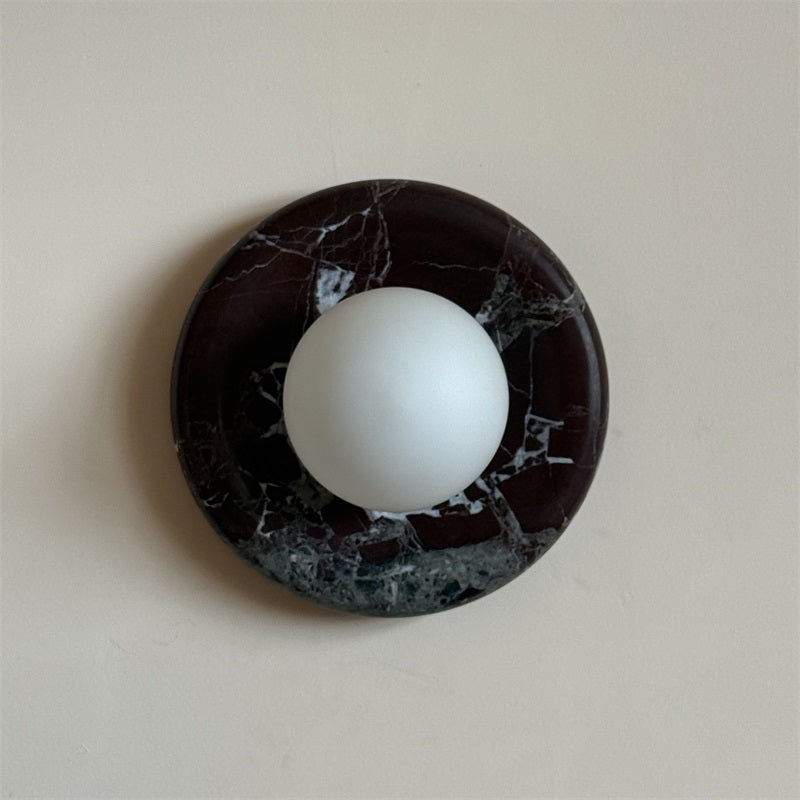 Uzorionis Nordic Art Deep Purple Red Glass Marble Sconce Wall Lamp - Letslighting