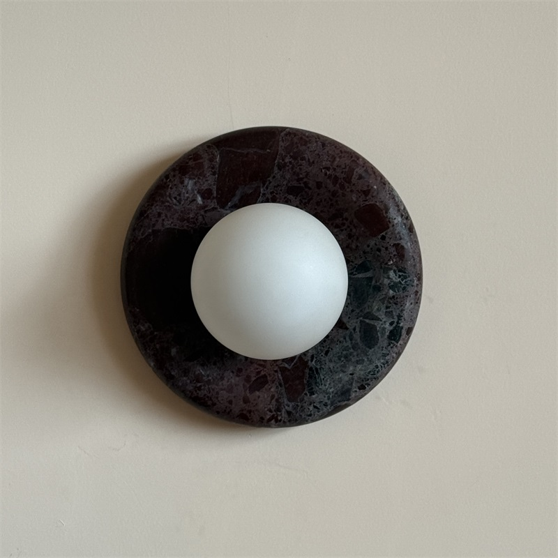 Uzorionis Nordic Art Deep Purple Red Glass Marble Sconce Wall Lamp - Letslighting