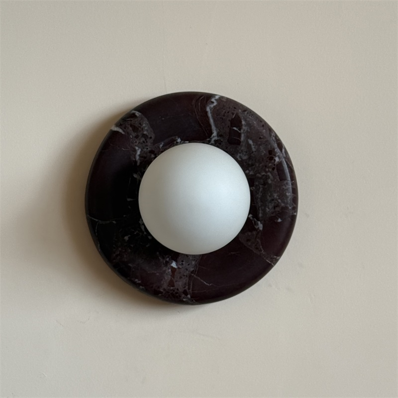 Uzorionis Nordic Art Deep Purple Red Glass Marble Sconce Wall Lamp - Letslighting