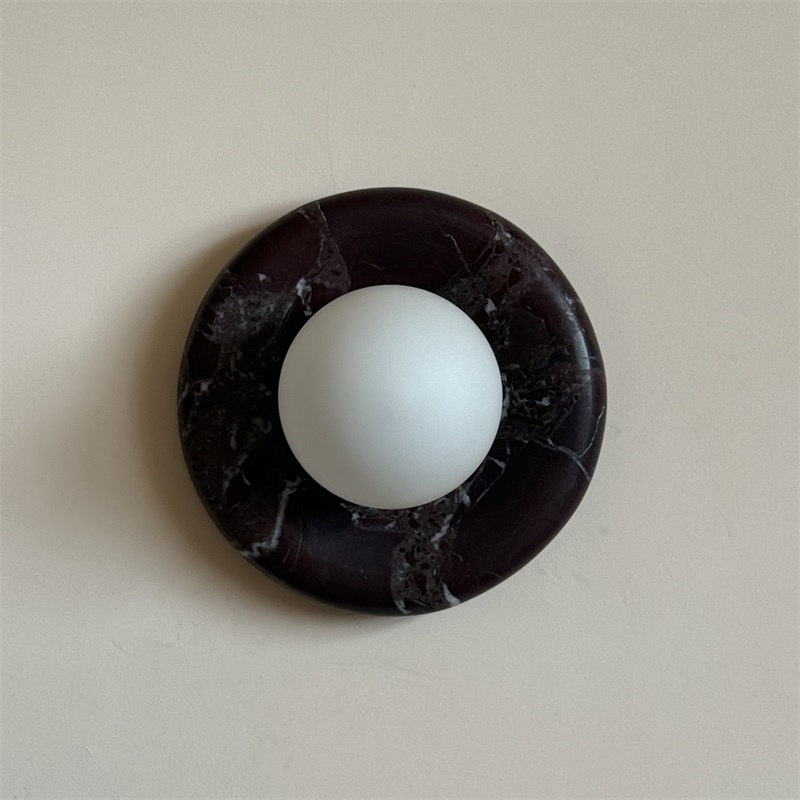 Uzorionis Nordic Art Deep Purple Red Glass Marble Sconce Wall Lamp - Letslighting