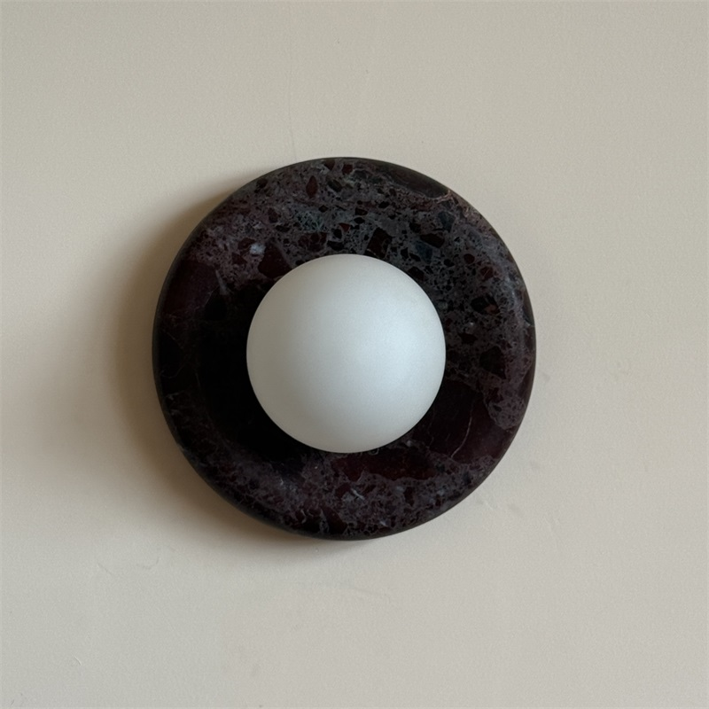 Uzorionis Nordic Art Deep Purple Red Glass Marble Sconce Wall Lamp - Letslighting