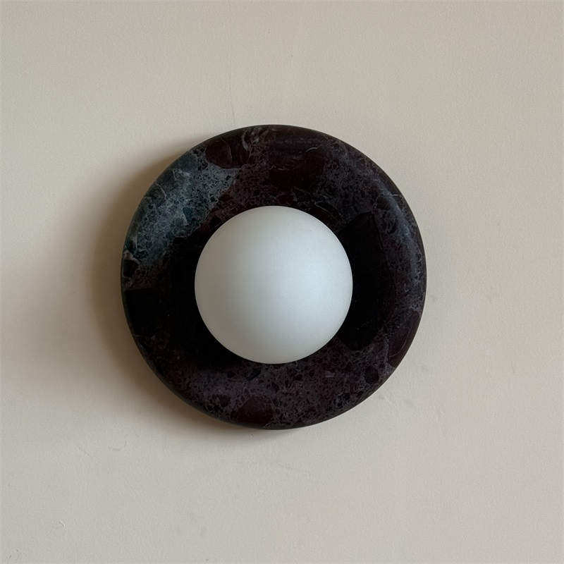 Uzorionis Nordic Art Deep Purple Red Glass Marble Sconce Wall Lamp - Letslighting