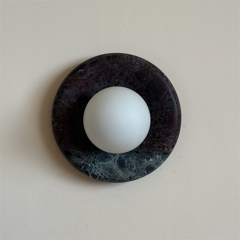 Uzorionis Nordic Art Deep Purple Red Glass Marble Sconce Wall Lamp - Letslighting