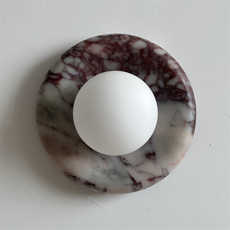 Vomire Premium Nordic Art Red Marble Sconce Wall Lamp - Letslighting