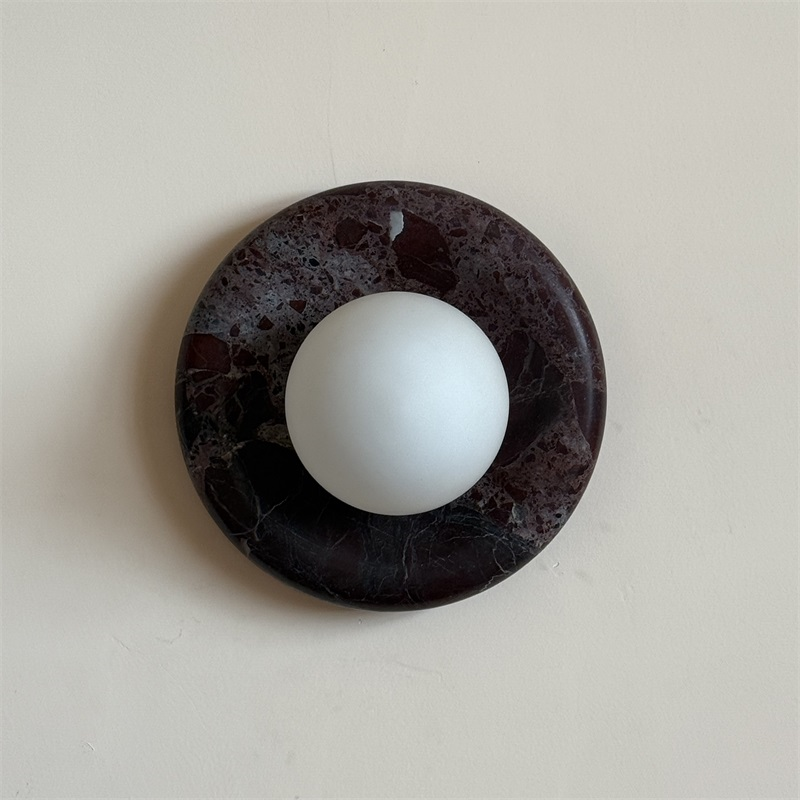 Uzorionis Nordic Art Deep Purple Red Glass Marble Sconce Wall Lamp - Letslighting