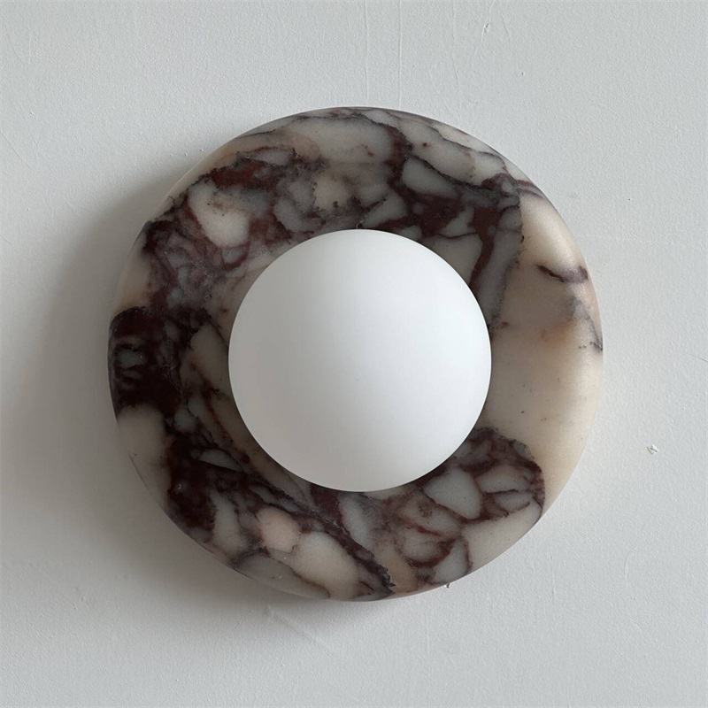 Vomire Premium Nordic Art Red Marble Sconce Wall Lamp - Letslighting