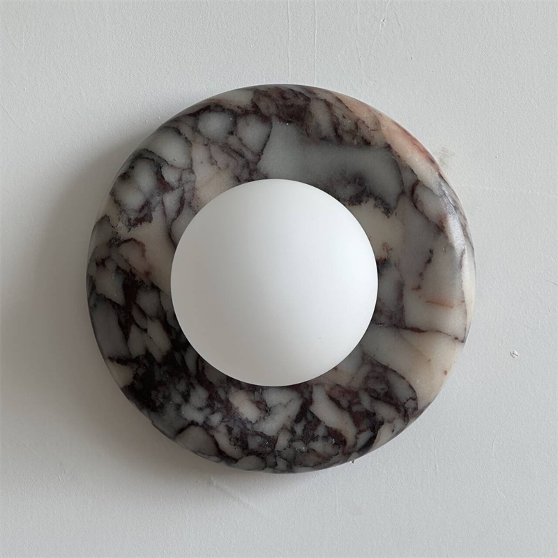 Vomire Premium Nordic Art Red Marble Sconce Wall Lamp - Letslighting