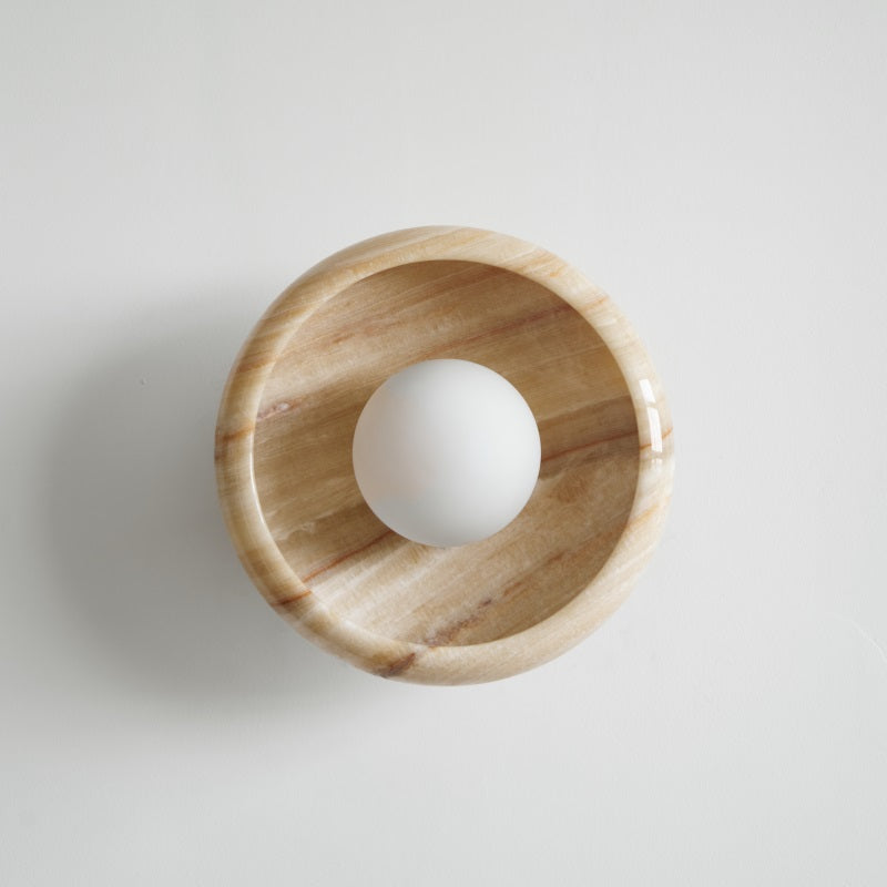 Piedra Modern Minimalist Marble Glass Wall Lamp - Letslighting