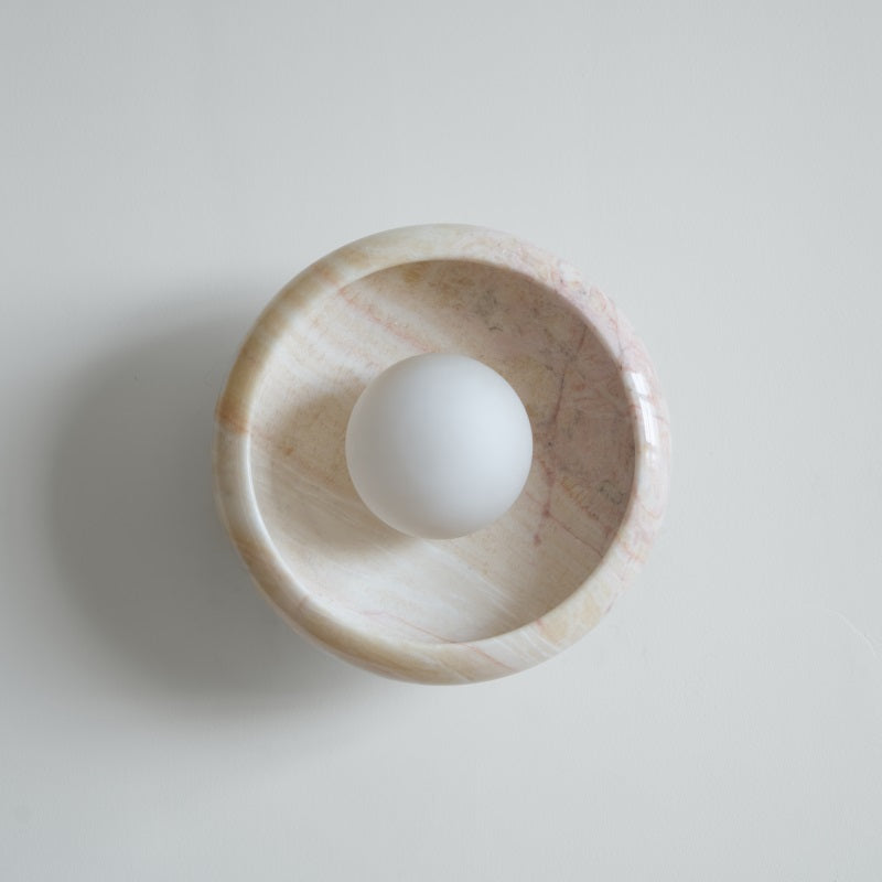 Piedra Modern Minimalist Marble Glass Wall Lamp - Letslighting