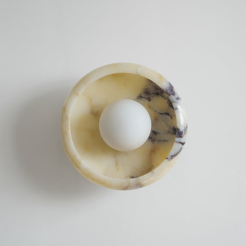 Piedra Modern Minimalist Marble Glass Wall Lamp - Letslighting