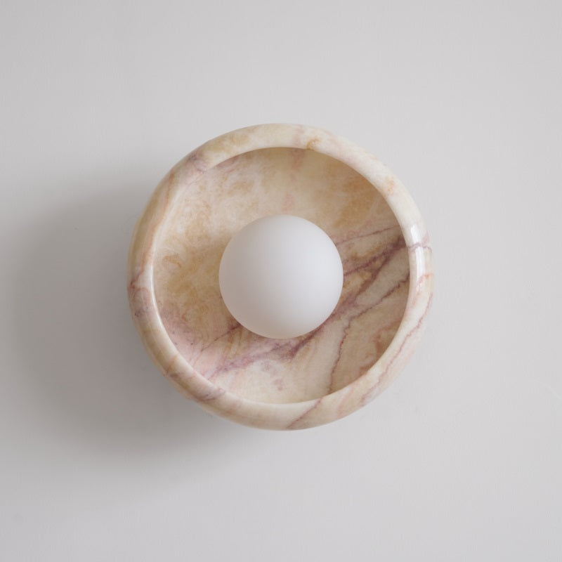 Piedra Modern Minimalist Marble Glass Wall Lamp - Letslighting