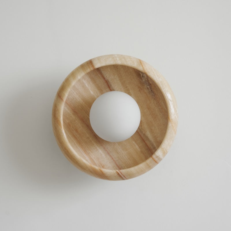 Piedra Modern Minimalist Marble Glass Wall Lamp - Letslighting