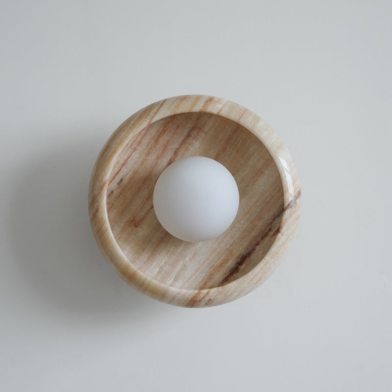 Piedra Modern Minimalist Marble Glass Wall Lamp - Letslighting