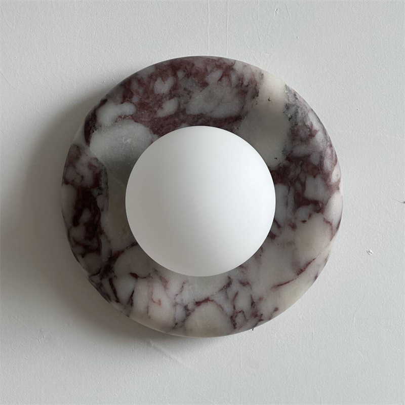 Vomire Premium Nordic Art Red Marble Sconce Wall Lamp - Letslighting