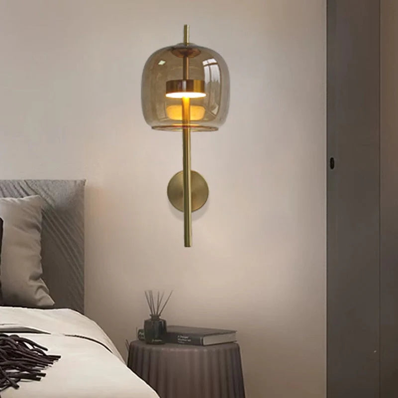 Arisha Moderne Innenbereich Wandleuchte Metall Glas Schlafzimmer