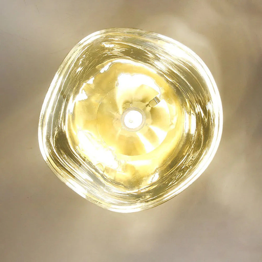 Valentina Moderne Kunstvolle Wandlampe aus Bernsteinfarbenem Glas Luxusbeleuchtung