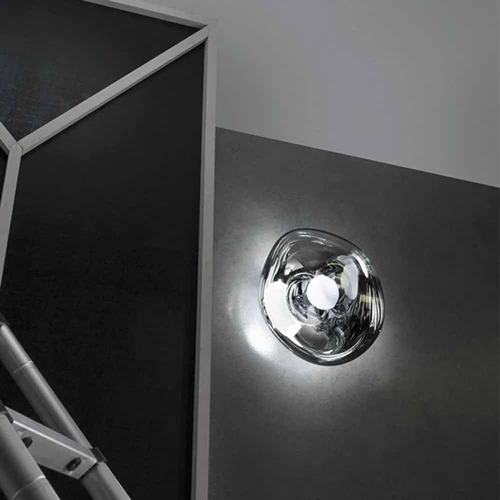 Valentina Moderne Kunstvolle Wandlampe aus Bernsteinfarbenem Glas Luxusbeleuchtung