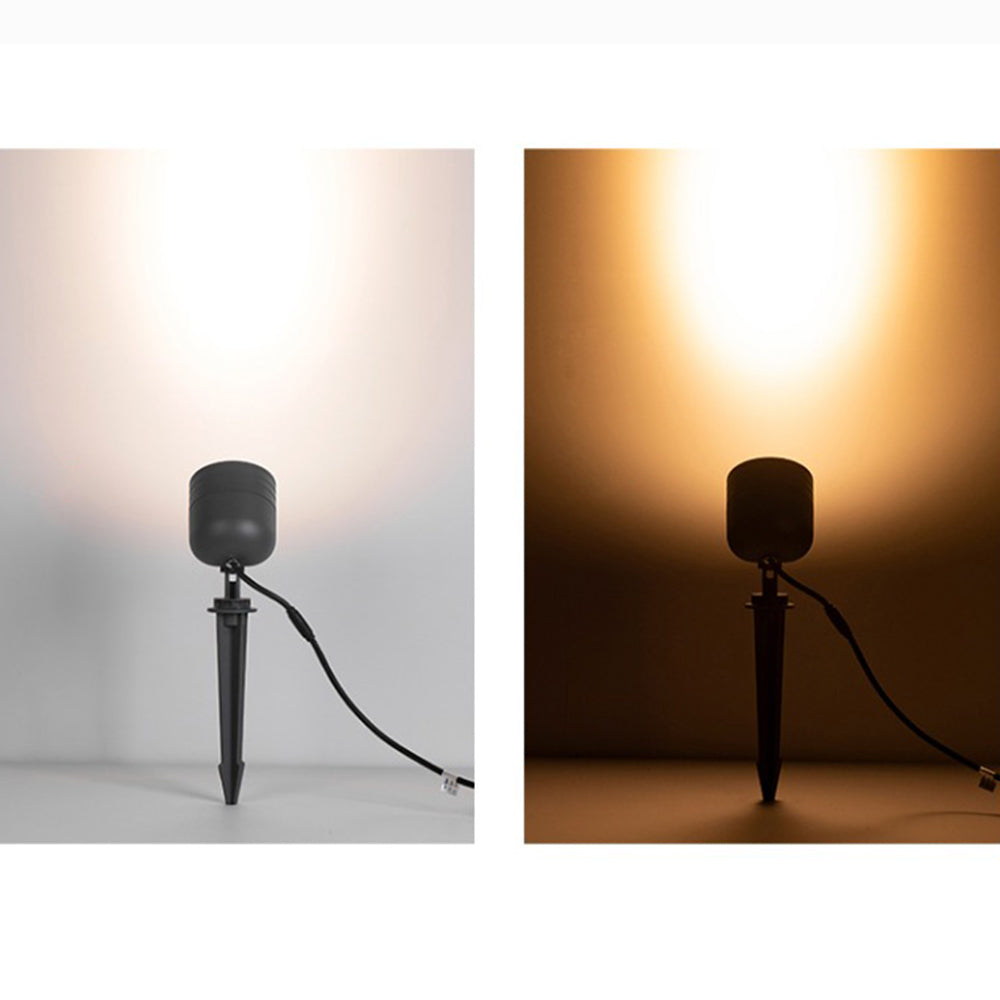 Ray Modern LED Außenleuchte Zylinder Garten, Schwarz, Metall Glas