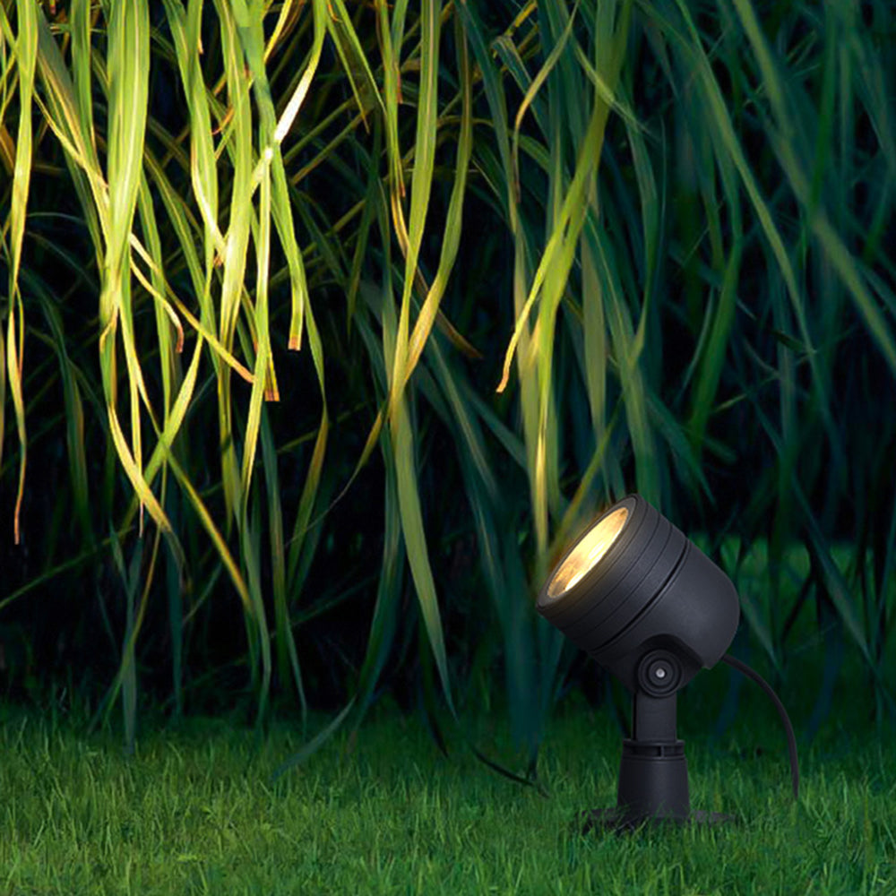 Ray Modern LED Außenleuchte Zylinder Garten, Schwarz, Metall Glas