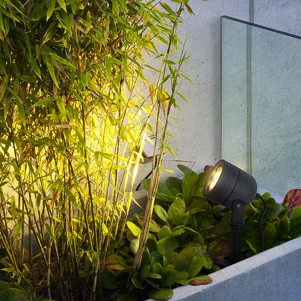 Ray Modern LED Außenleuchte Zylinder Garten, Schwarz, Metall Glas