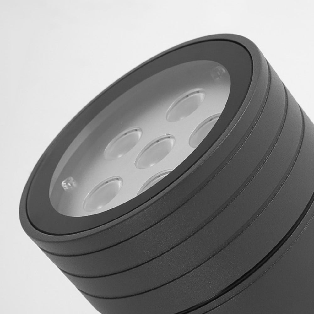 Ray Modern LED Außenleuchte Zylinder Garten, Schwarz, Metall Glas